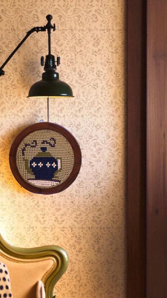 Kettle embroidered Wall Hanging - 21 inches