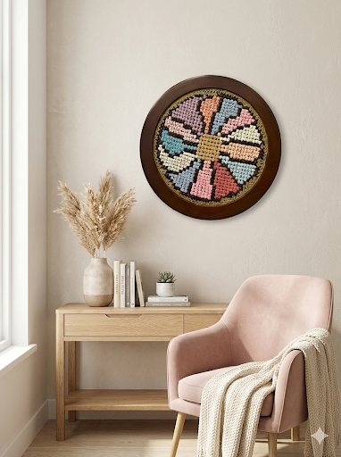 Pastel flower Wall hanging - 21 inches