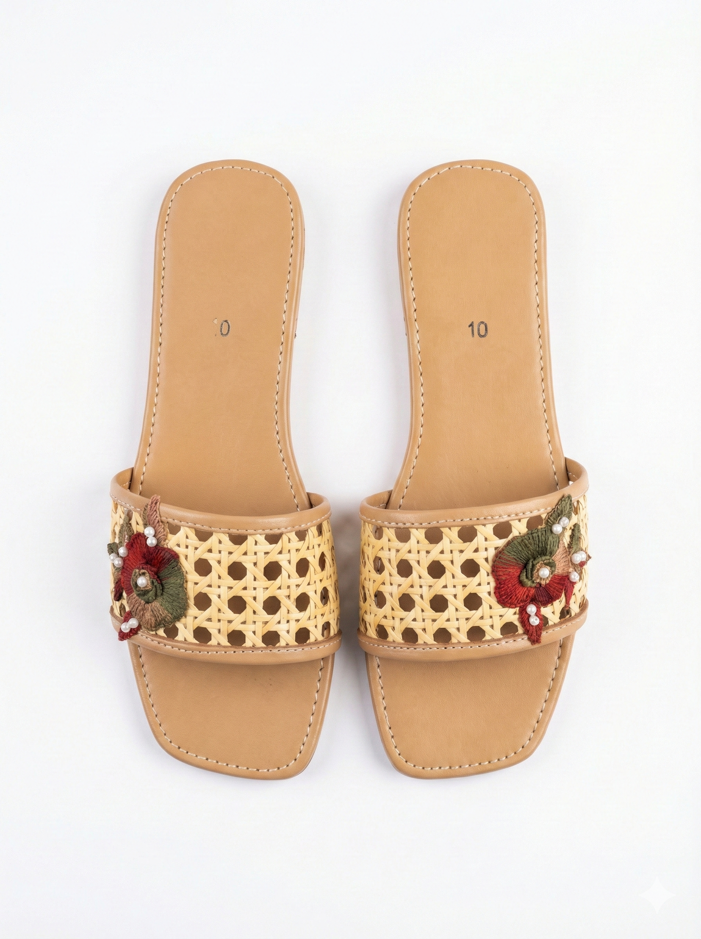 Rattan Embroidered slippers