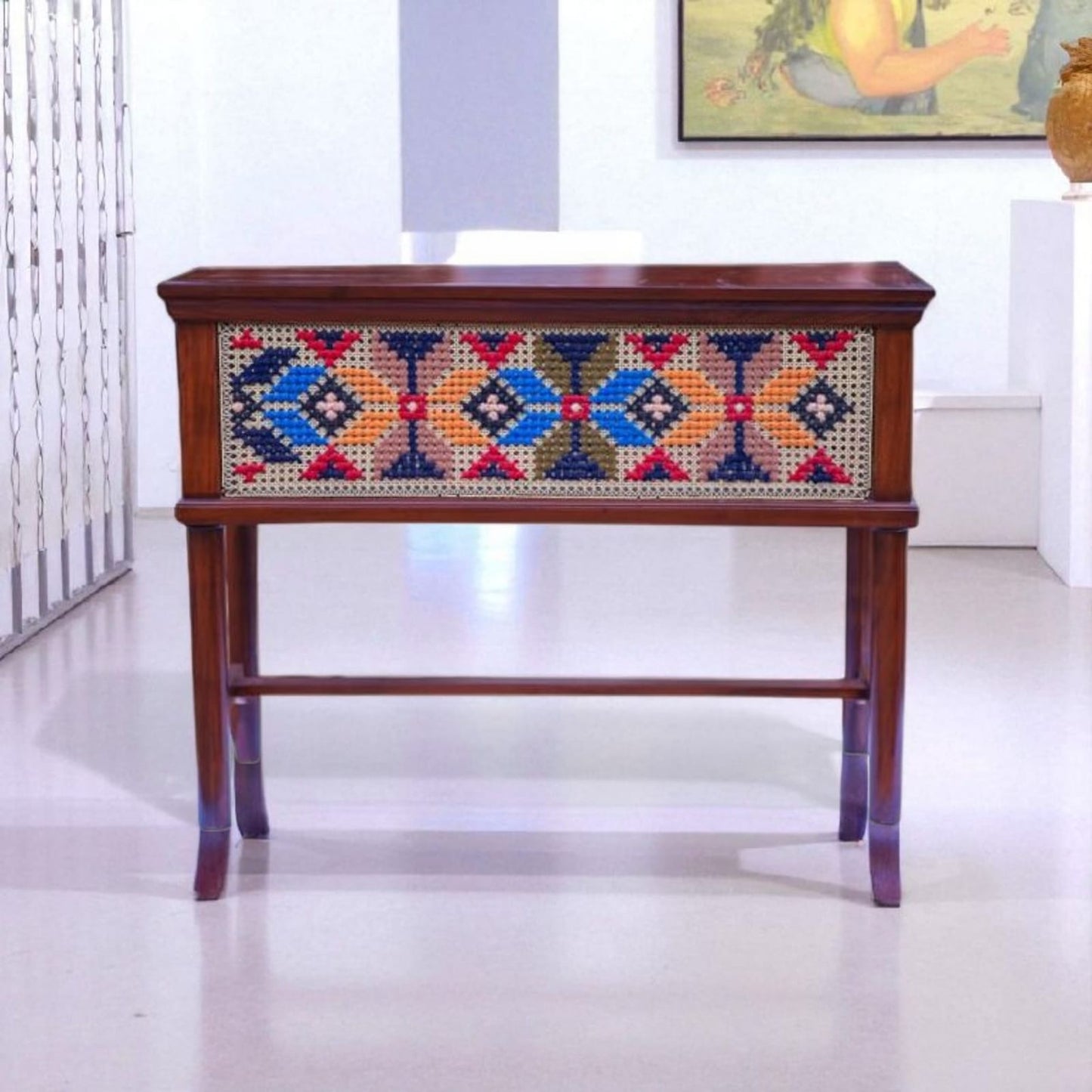 Cross stitch Embroidered Console - 42 x 31 inches