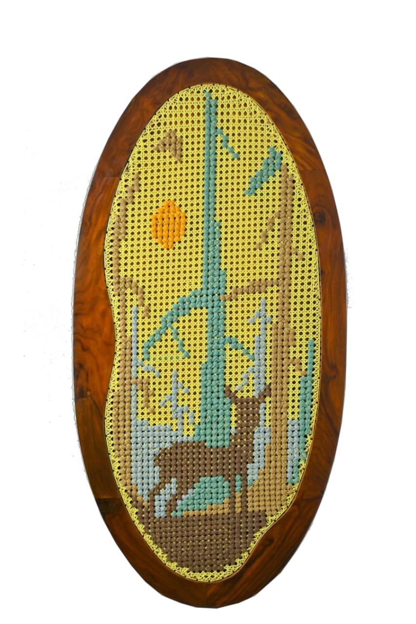 Embroidered Deer Wall hanging - 48 inches