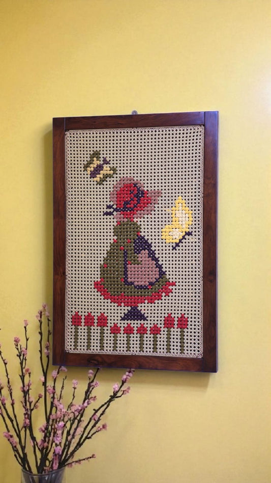 Doll embroidered Wall hanging- 36 x 24 inches