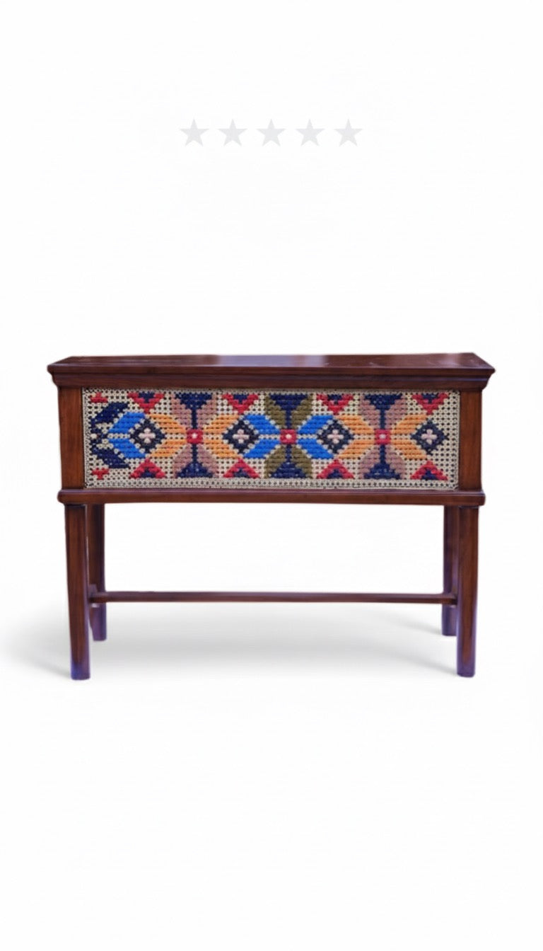 Cross stitch Embroidered Console - 42 x 31 inches