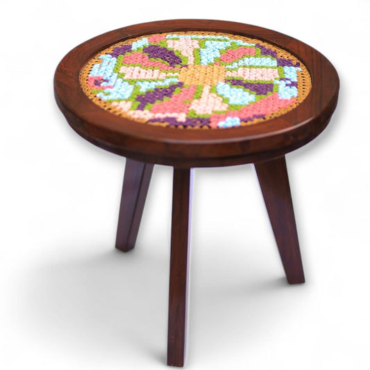 Cross Stitch Round Table - 21 x 19 inches