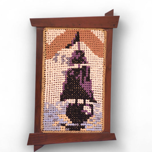 Ship embroidered Wall Hanging - 33 x 23 inches