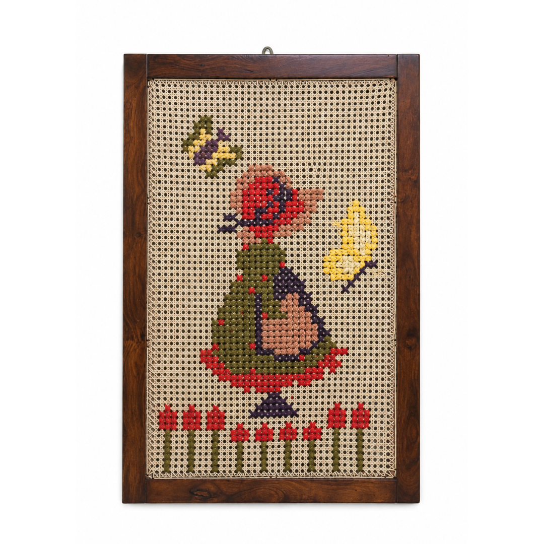 Doll embroidered Wall hanging- 36 x 24 inches