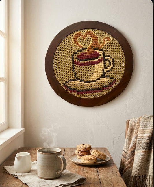 Heart Coffee cup wall hanging - 21 inches