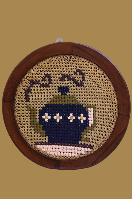 Kettle embroidered Wall Hanging - 21 inches