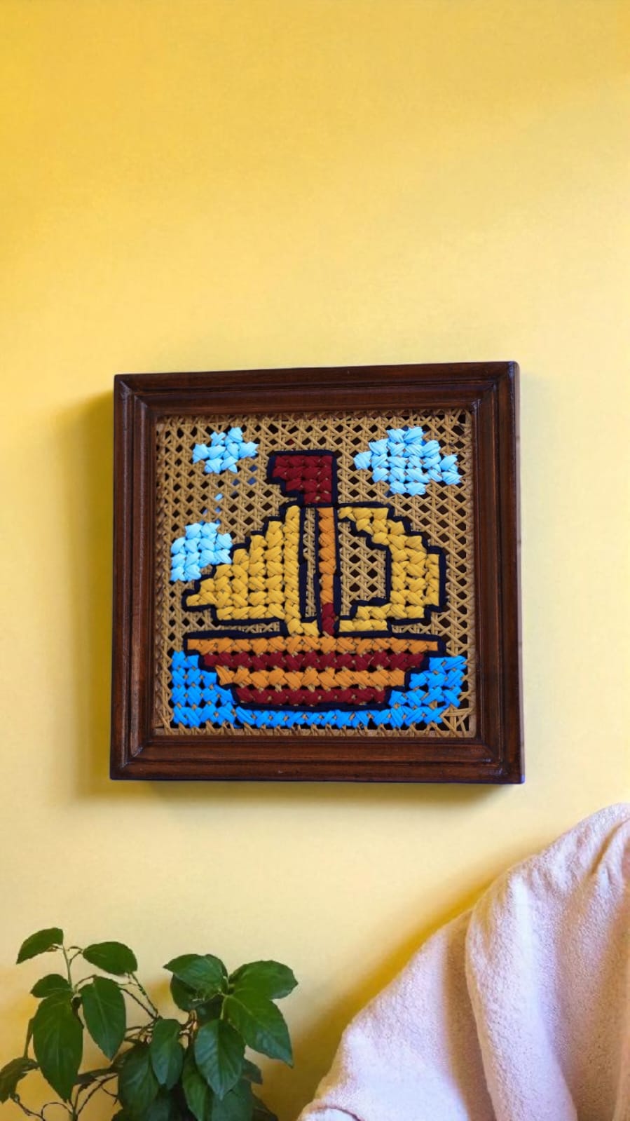 Embroidered mini wall hangings - 12 x 12 inches