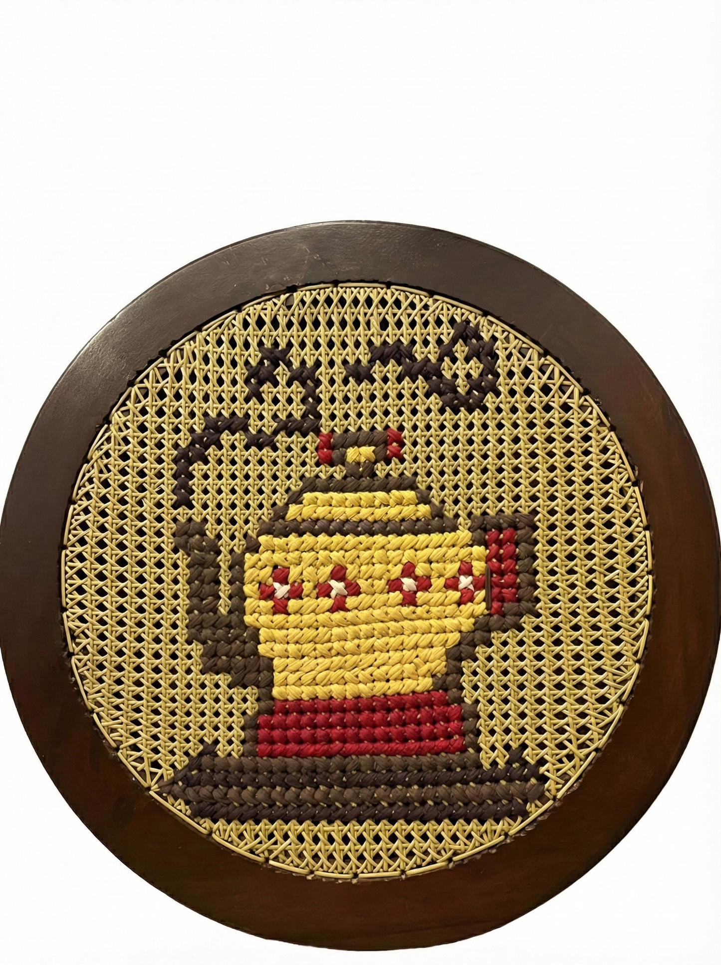 Yellow tea pot wall hanging - 21 inches