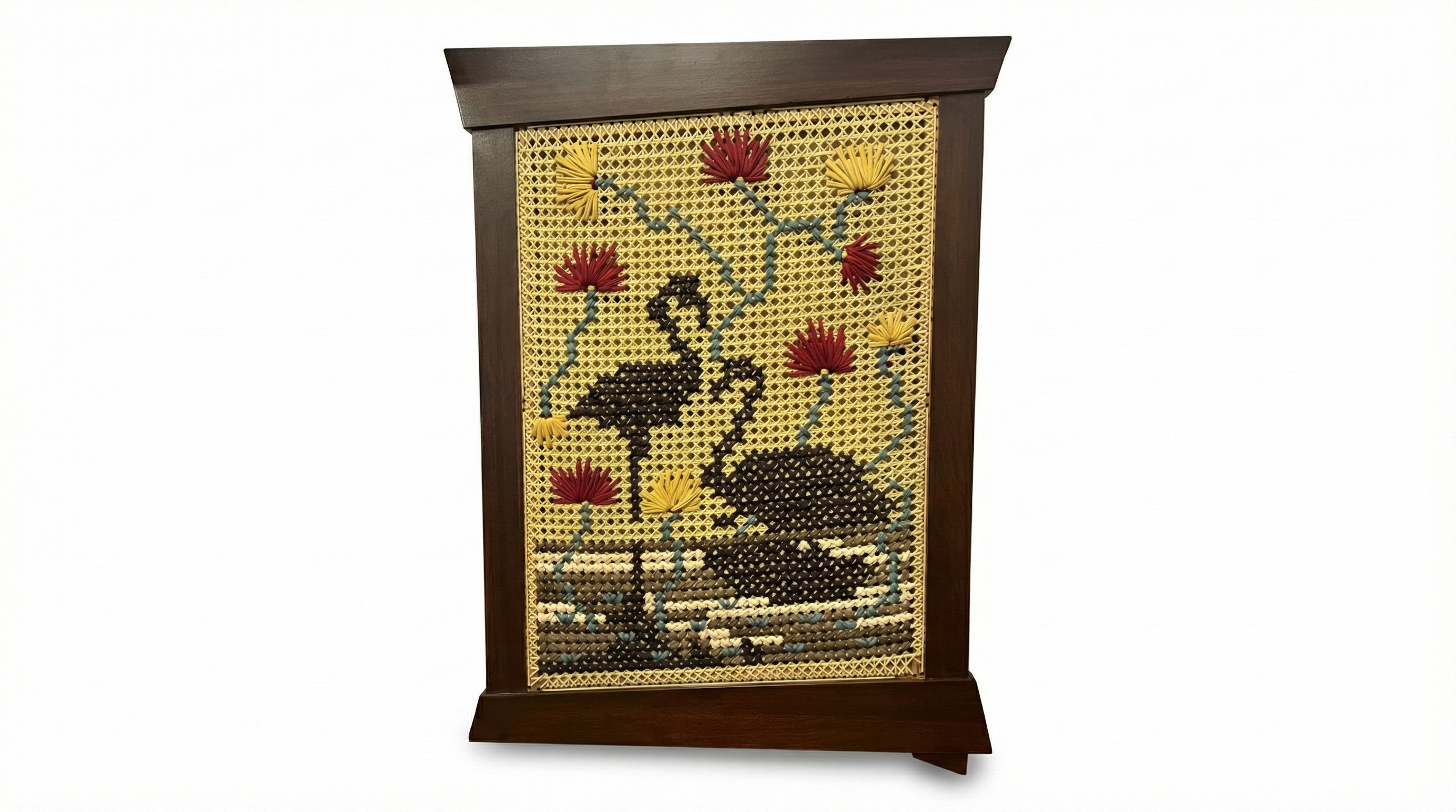 Flamingo embroidered Wall hanging - 33 x 23 inches