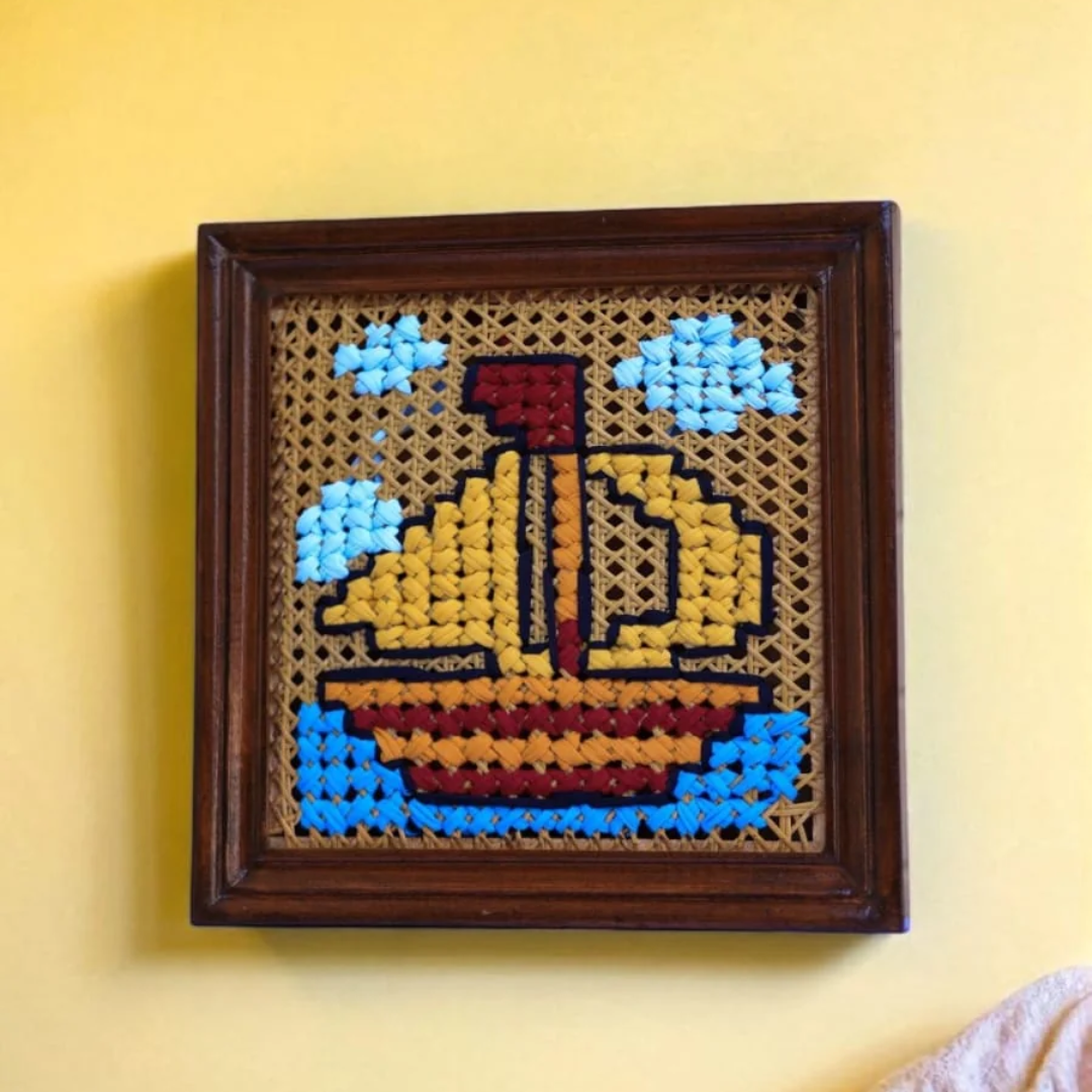 Embroidered mini wall hangings - 12 x 12 inches